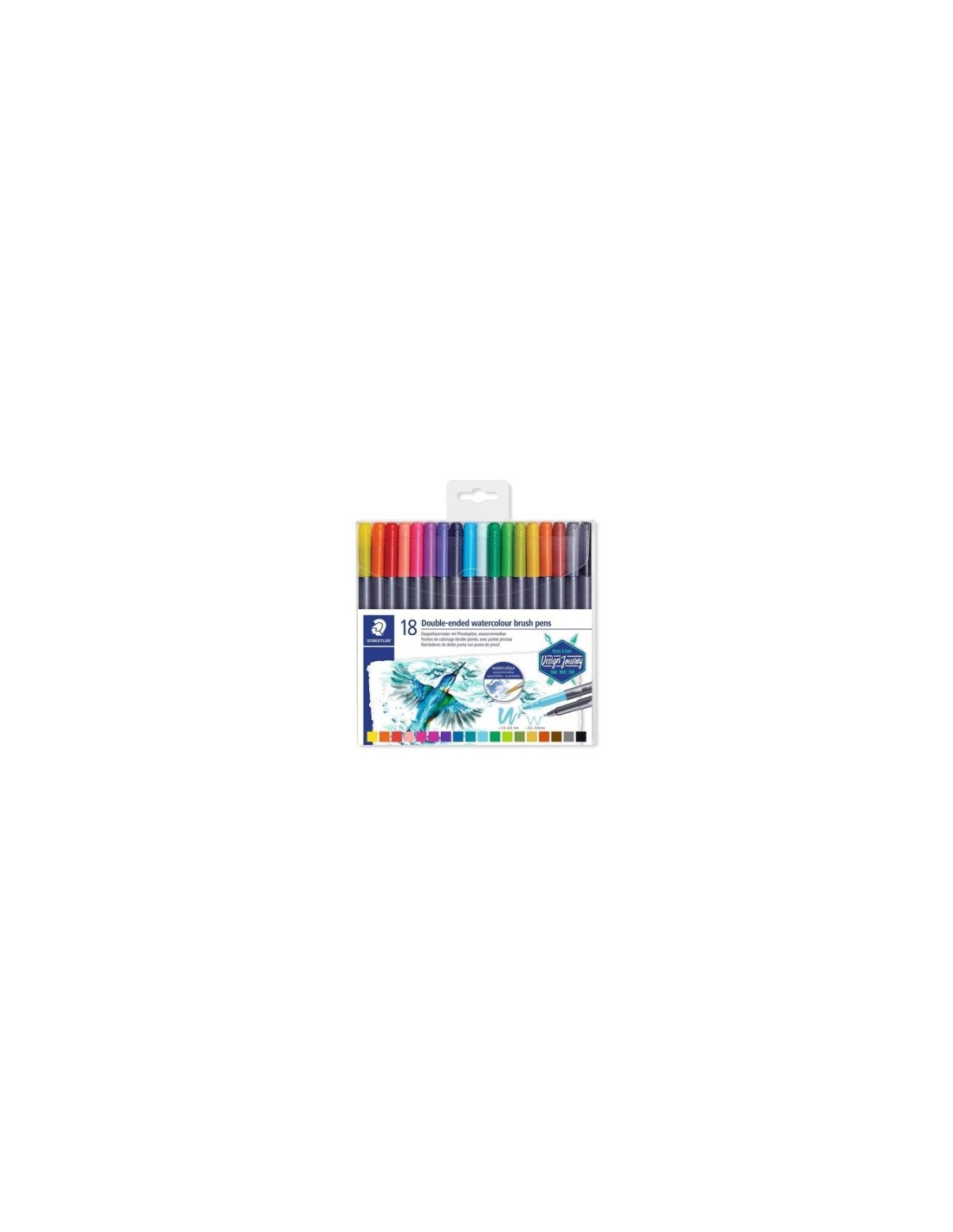 PAQUETE 18 ROTULADORES STAEDTLER DOBLE PUNTA ROTULADOR PINCEL COLORES SURTIDOS 3001 TB18 02