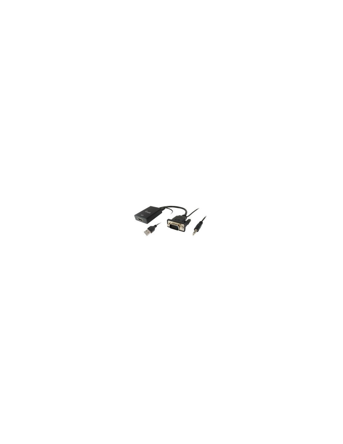 ADAPTADOR EQUIP VGA MACHO A HDMI HEMBRA CON AUDIO JACK 3.5 NEGRO 119038