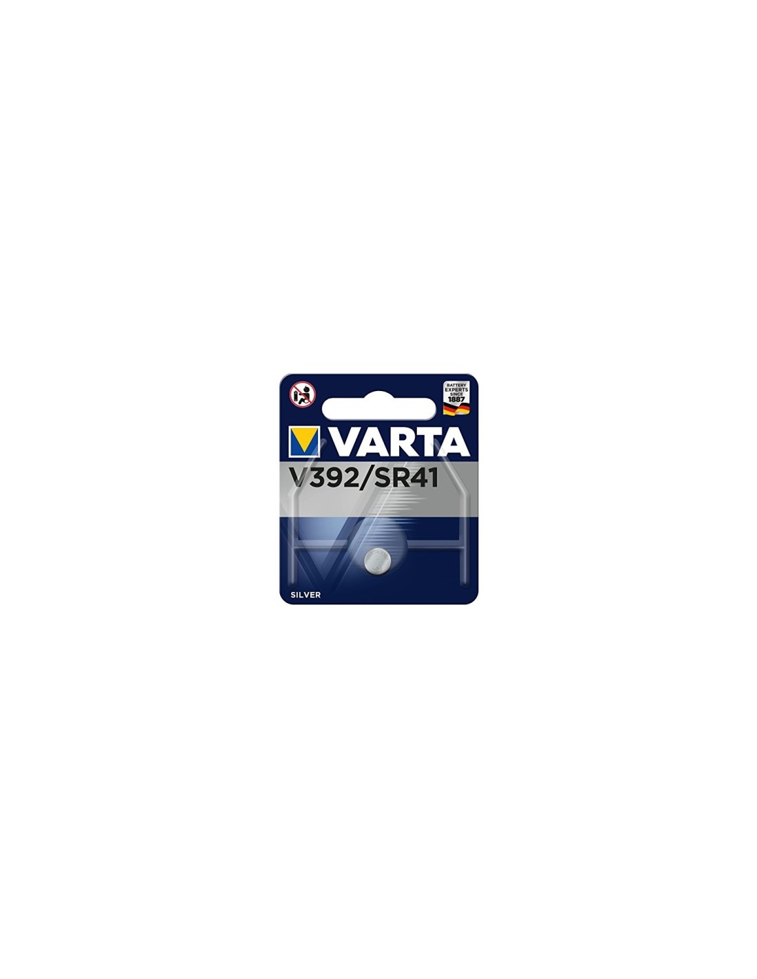 Varta pila boton V392 SR41 de un solo uso 38mah plata