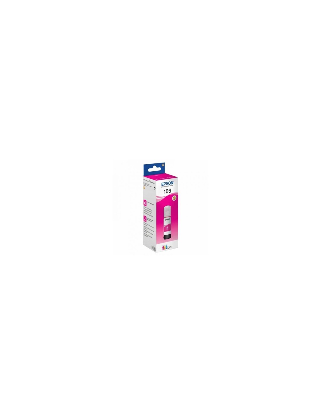 BOTELLA DE TINTA EPSON 106 ECOTANK CONTENIDO 70 ML COMPATIBILIDAD SEGUN CARACTERISTICAS MAGENTA C13T00R340