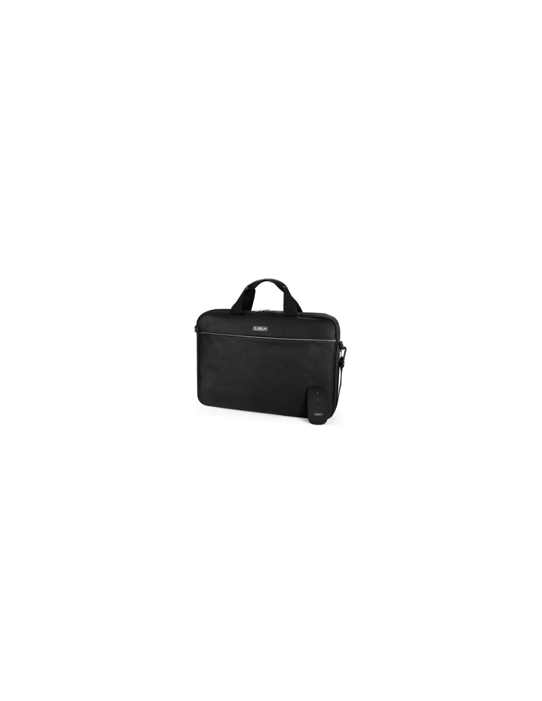 MALETIN PORTATIL + RATON INALAMBRICO SUBBLIM SELECT PACK 15.6P RATON 1200DPI INTERIOR ACOLCHADO BOLSILLO FRONTAL NEGRO SUB-LB-2S