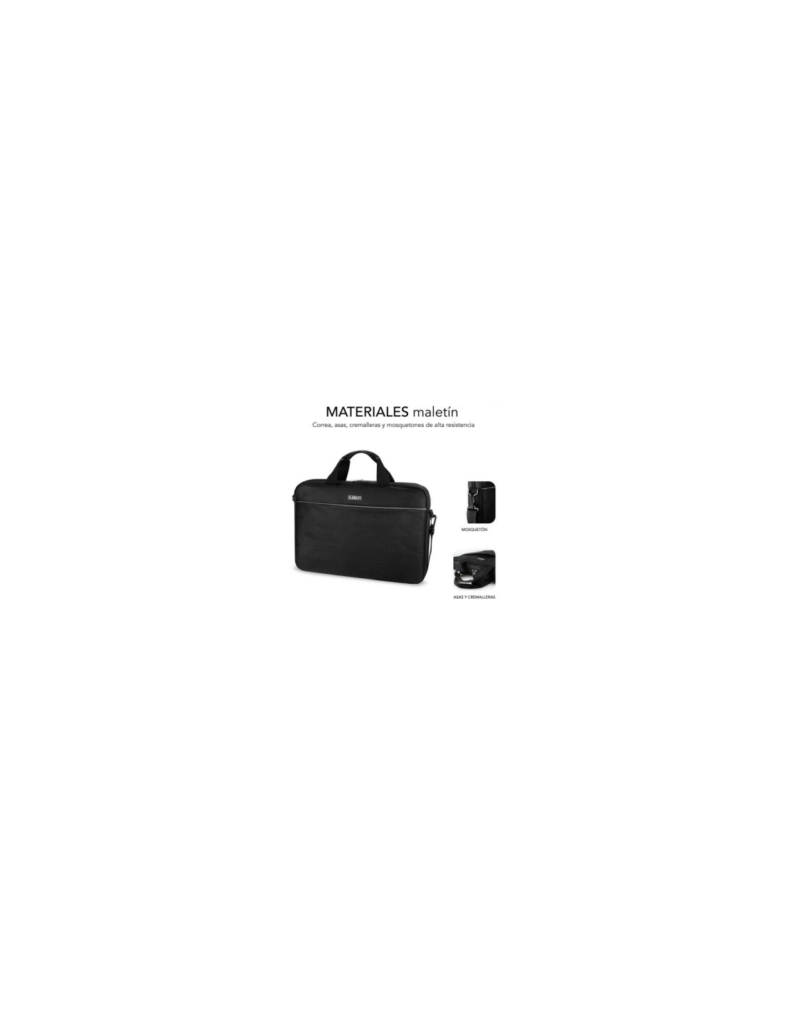 MALETIN PORTATIL + RATON INALAMBRICO SUBBLIM SELECT PACK 15.6P RATON 1200DPI INTERIOR ACOLCHADO BOLSILLO FRONTAL NEGRO SUB-LB-2S