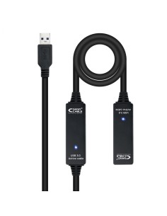 Nanocable Cable USB 3.0 prolongador con amplificador, tipo A/M-A/H,