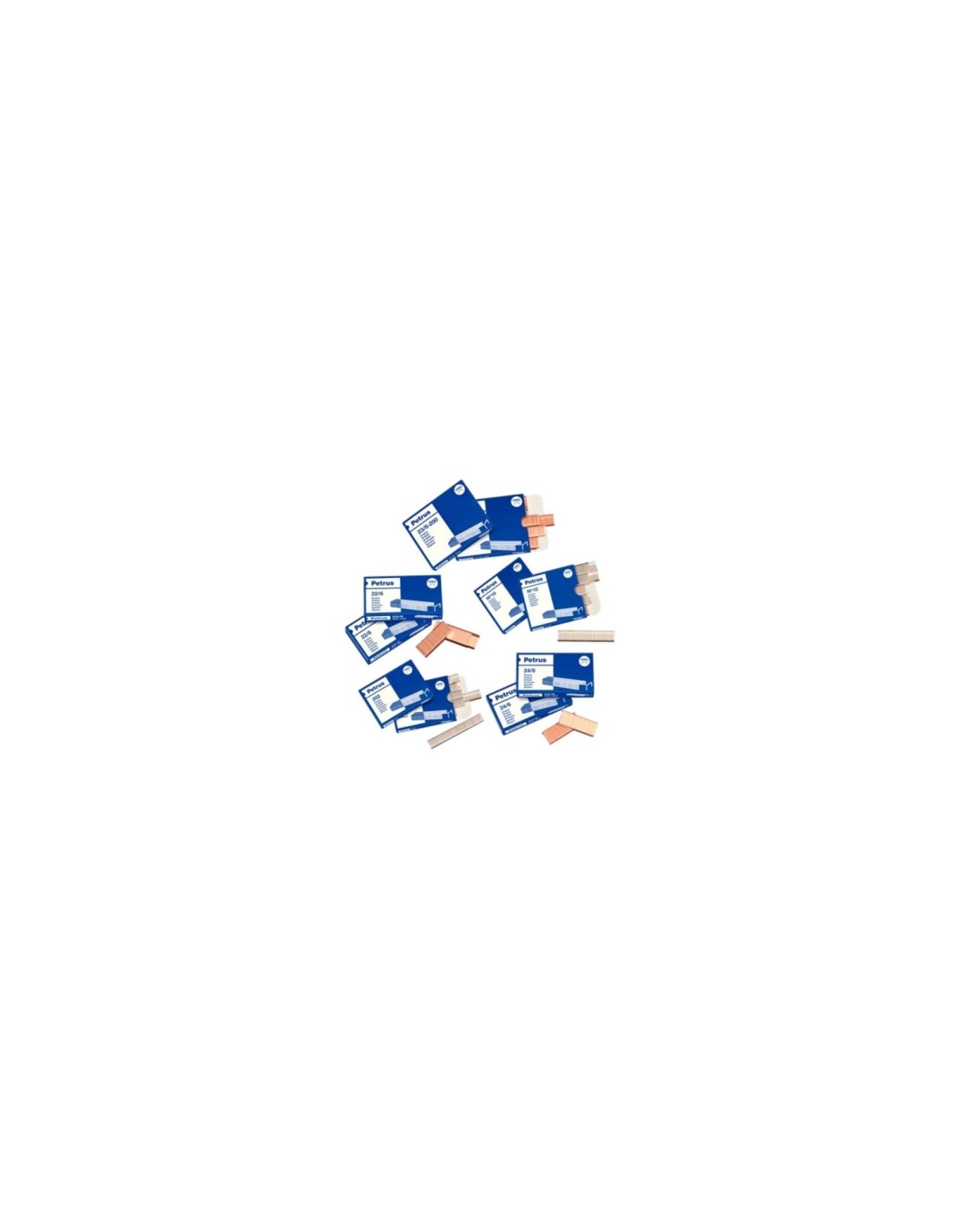 GRAPAS COBREADAS ESSELTE PETRUS CAJA 1000 UNIDADES 22 8 24 8 PATILLA 8MM LARGO 55714