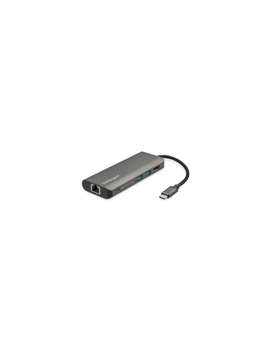 StarTech.com Adaptador Multipuertos USB-C - Docking Station USB Tipo C a HDMI 4K - Hub Ladrón USB 3.0 2 Puertos - SDHC - GbE - P