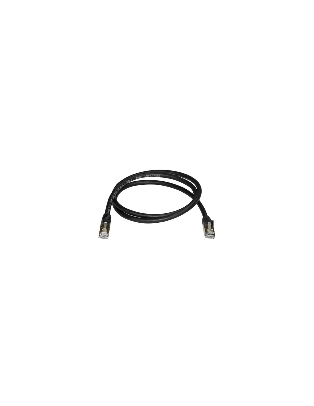 StarTech.com Cable de 1m de Red Ethernet RJ45 Cat6a Blindado STP - Cable sin Enganche Snagless - Negro
