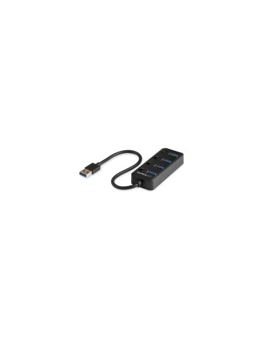 StarTech.com Hub USB 3.0 de 4 Puertos - Ladrón USB de 4 Puertos USB-A con Interruptores Individuales de Encendido/Apagado Negro