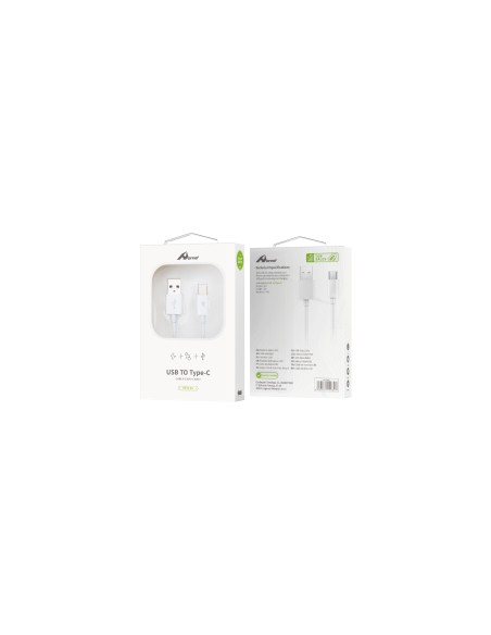Home Serie Enjoy YCB-01-CW cable USB 1m 2.0 USB A USB C Blanco