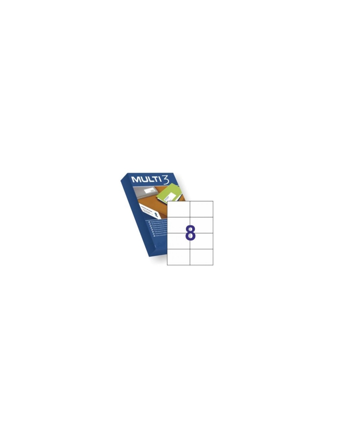 ETIQUETAS ADHESIVAS APLI MULTI3 105X74MM CANTOS RECTOS 500 HOJAS 8 ETIQUETAS POR HOJA 10530