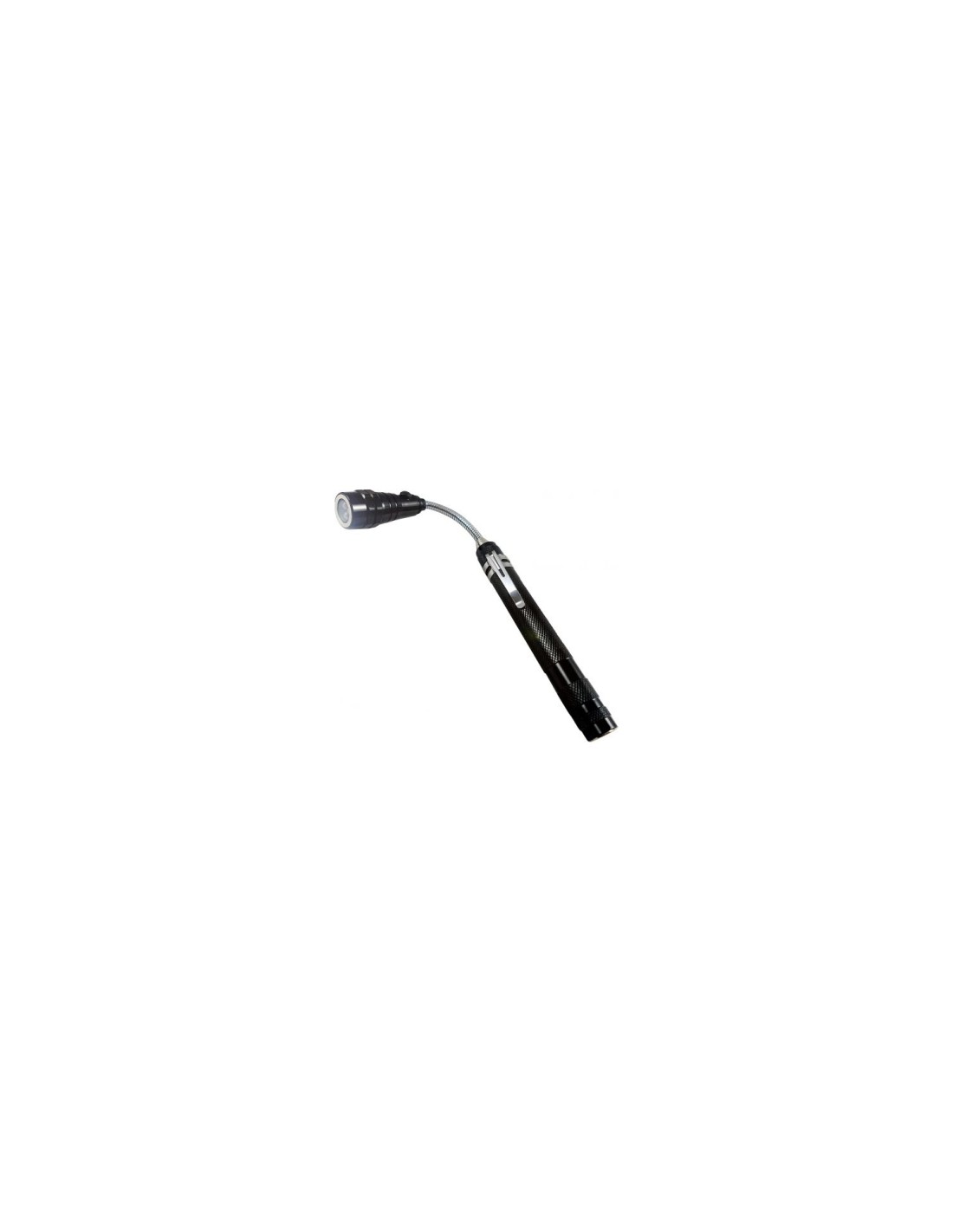 LINTERNA EXTENSIBLE JOCCA CUELLO FLEXIBLE EXTENSIBLE 18 57CM CABEZAL CON IMANES ACERO INOX ABS NEGRO 1301