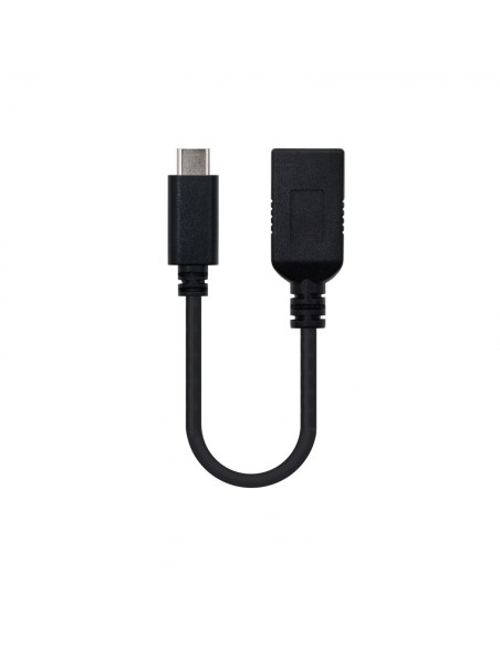 CABLE NANOCABLE USB 3.1 GEN1 USB TIPO-C MACHO A USB TIPO A HEMBRA 15CM NEGRO 10.01.4201