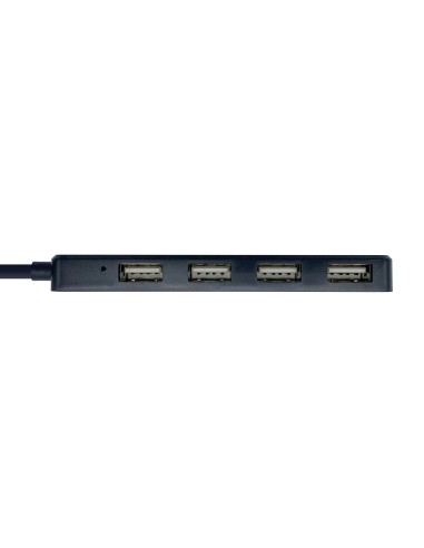 HUB USB AISENS CONECTORES USB-A 2.0 MACHO A 4X USB-A 2.0 HEMBRA CABLE 30CM NEGRO A104-0402