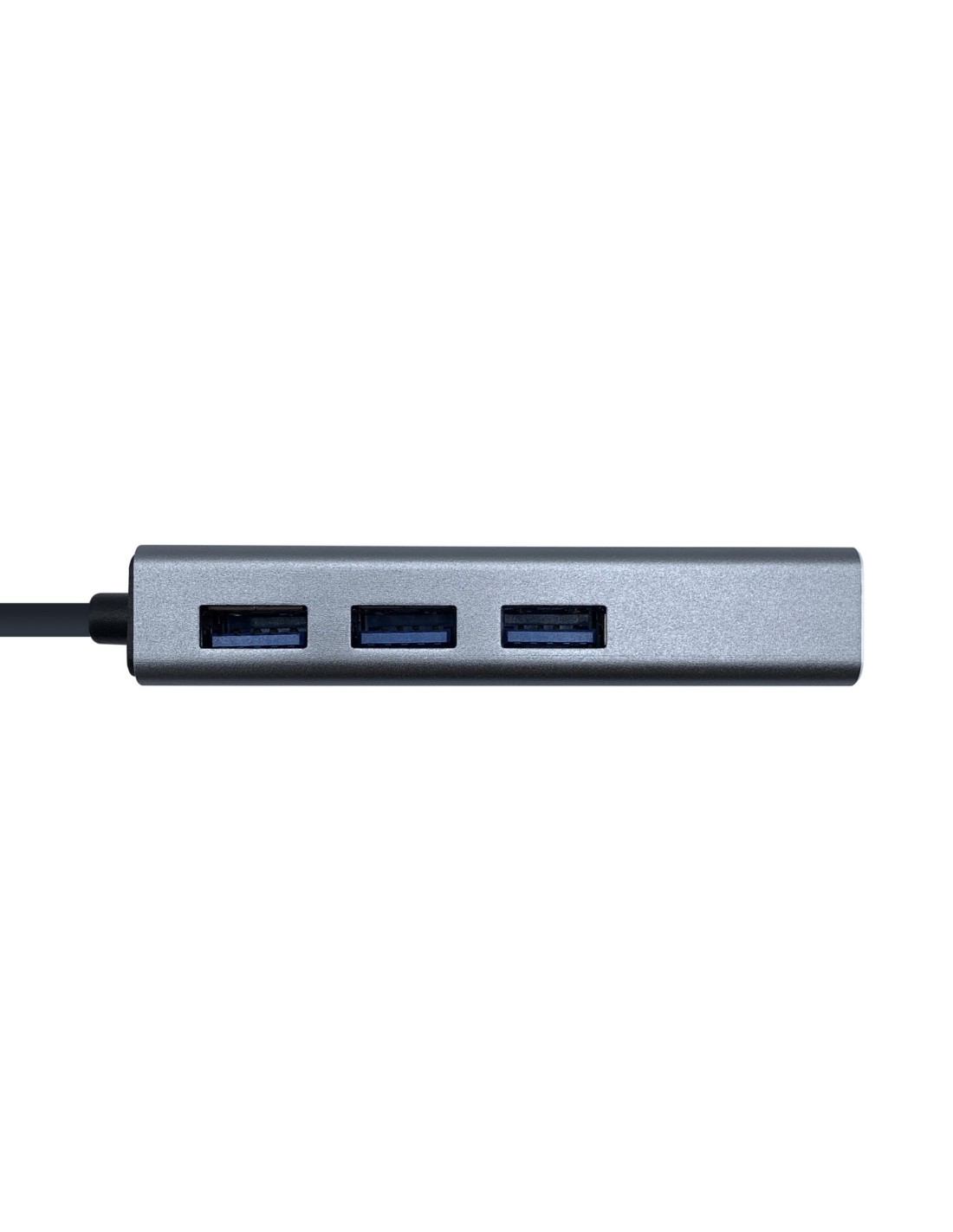 HUB USB AISENS CONECTORES 1X USB TIPO-C MACHO A 3X USB-A HEMBRA + ADAPTADOR LAN RJ45 CABLE 15CM GRIS A109-0396