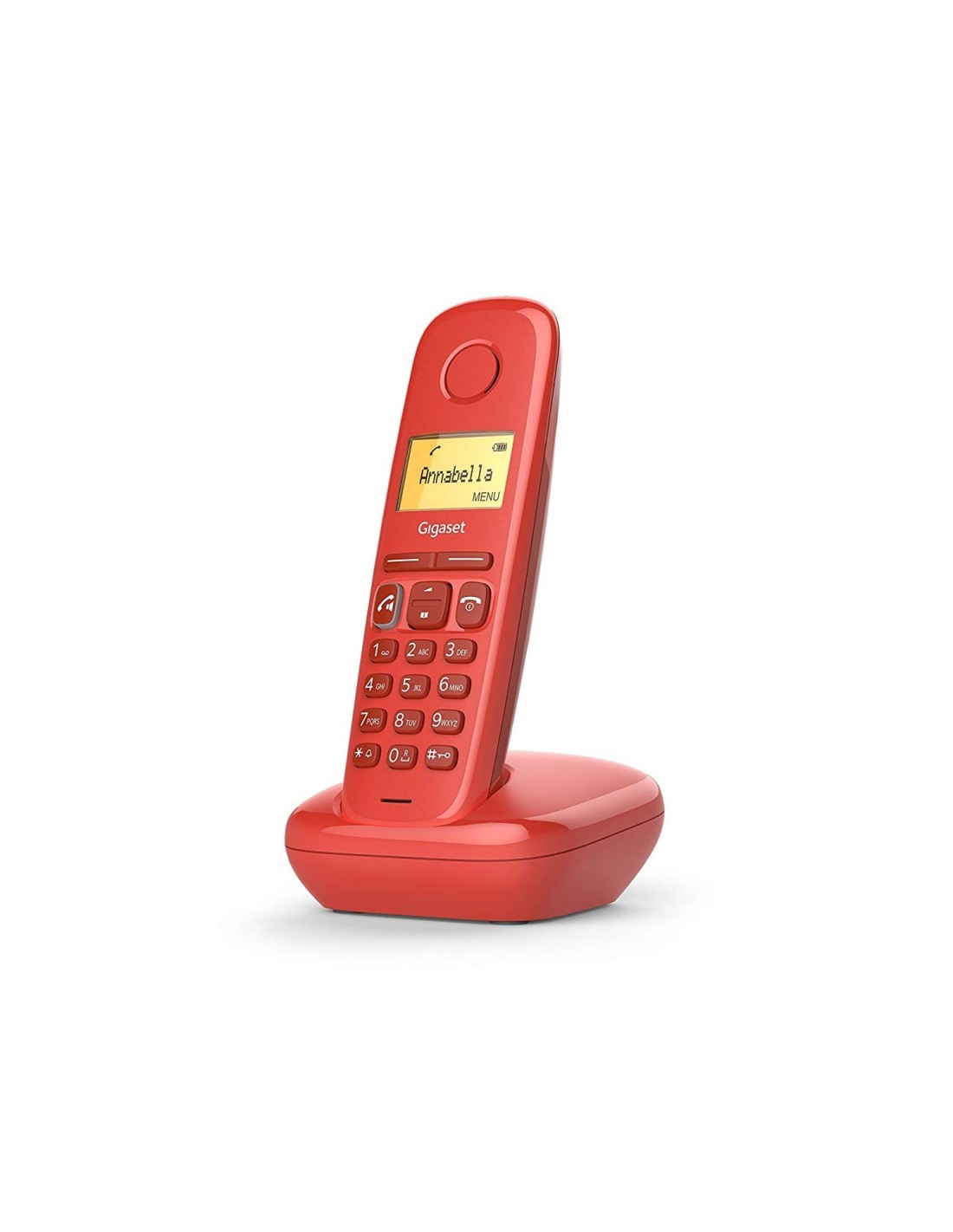 TELEFONO FIJO INALAMBRICO GIGASET A270 NUMEROS AGENDA 10 TONOS ROJO GIGASET-A270RD