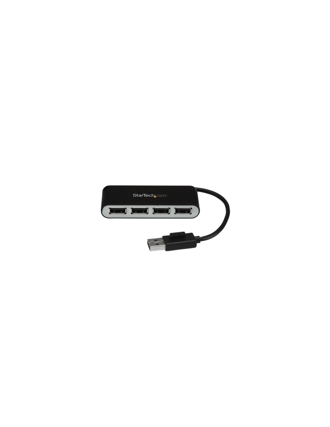 StarTech.com Concentrador Ladrón USB 2.0 de 4 Puertos con Cable Integrado - Hub Portátil USB 2.0