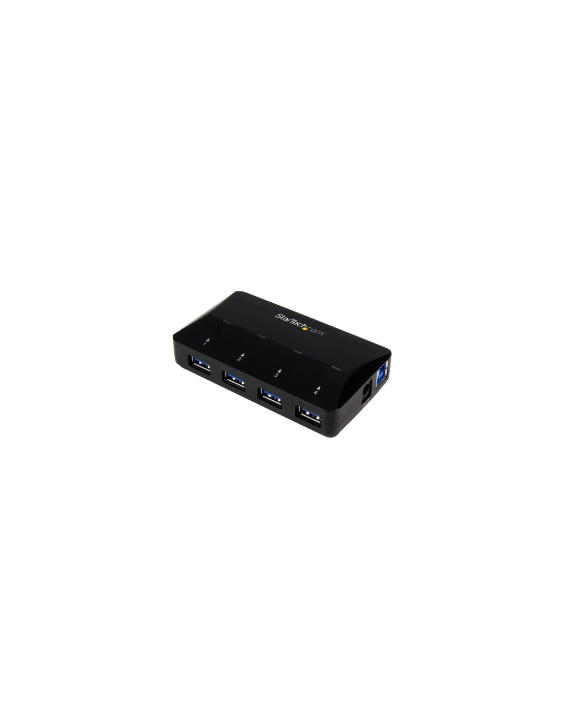 StarTech.com Concentrador USB 3.0 de 4 Puertos - Ladrón con Puertos de Carga y Sincronización - Hub con 1 Puerto de 2.4A