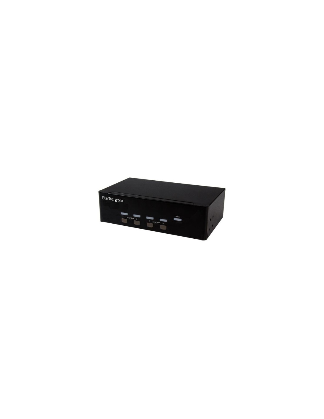 StarTech.com Conmutador KVM de 4 puertos con VGA doble y concentrador USB 2.0 de 2 puertos - Negro