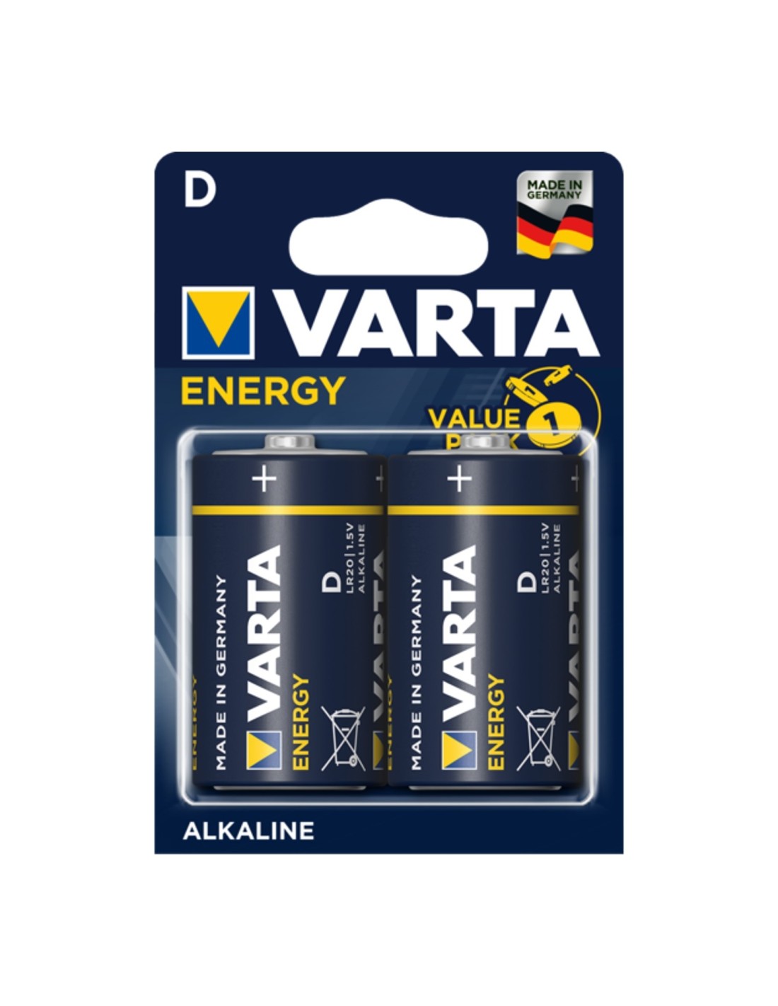 Varta blister 2 pilas alcalinas energy R20 D