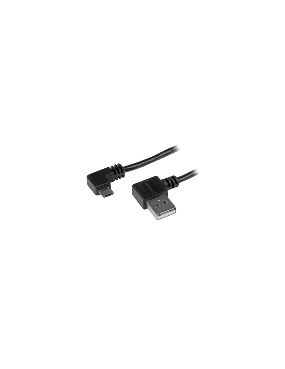 StarTech.com Cable de 1m USB-A a Micro USB con conector acodado a la derecha - Macho a Macho - Negro