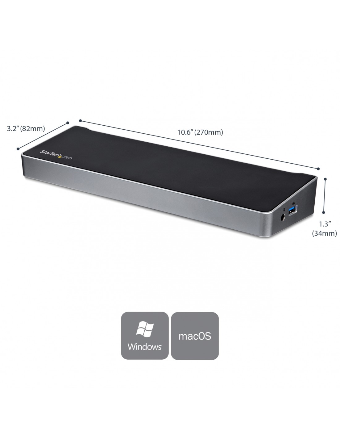 StarTech.com Docking Station USB 3.0 para Tres Monitores - 1x HDMI - 2x DisplayPort - USB3DOCKH2DP