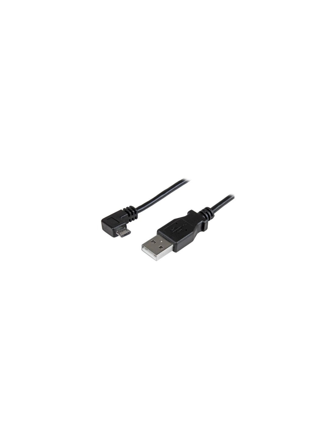 StarTech.com USBAUB2MRA cable USB 2.0 Tipo-A macho a Micro-USB B macho acodado 2m negro