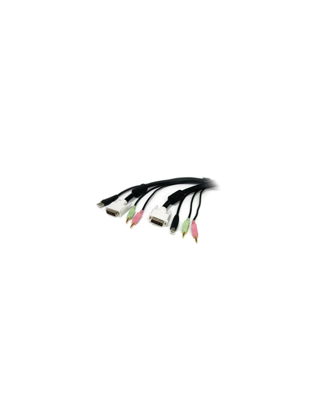 StarTech.com Cable KVM 4 en 1 de 1.8m con DVI USB Audio y Micrófono - negro