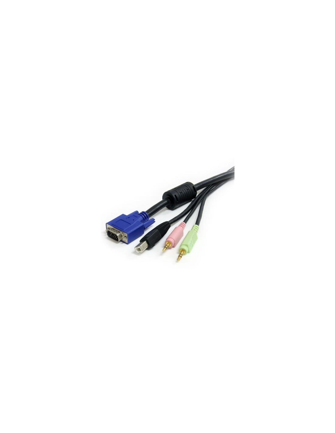 StarTech.com Cable KVM Audio y VÍ­deo de 1.8m 4 en 1 VGA USB A USB B HD15 Mini Jack Micrófono Altavoces - negro