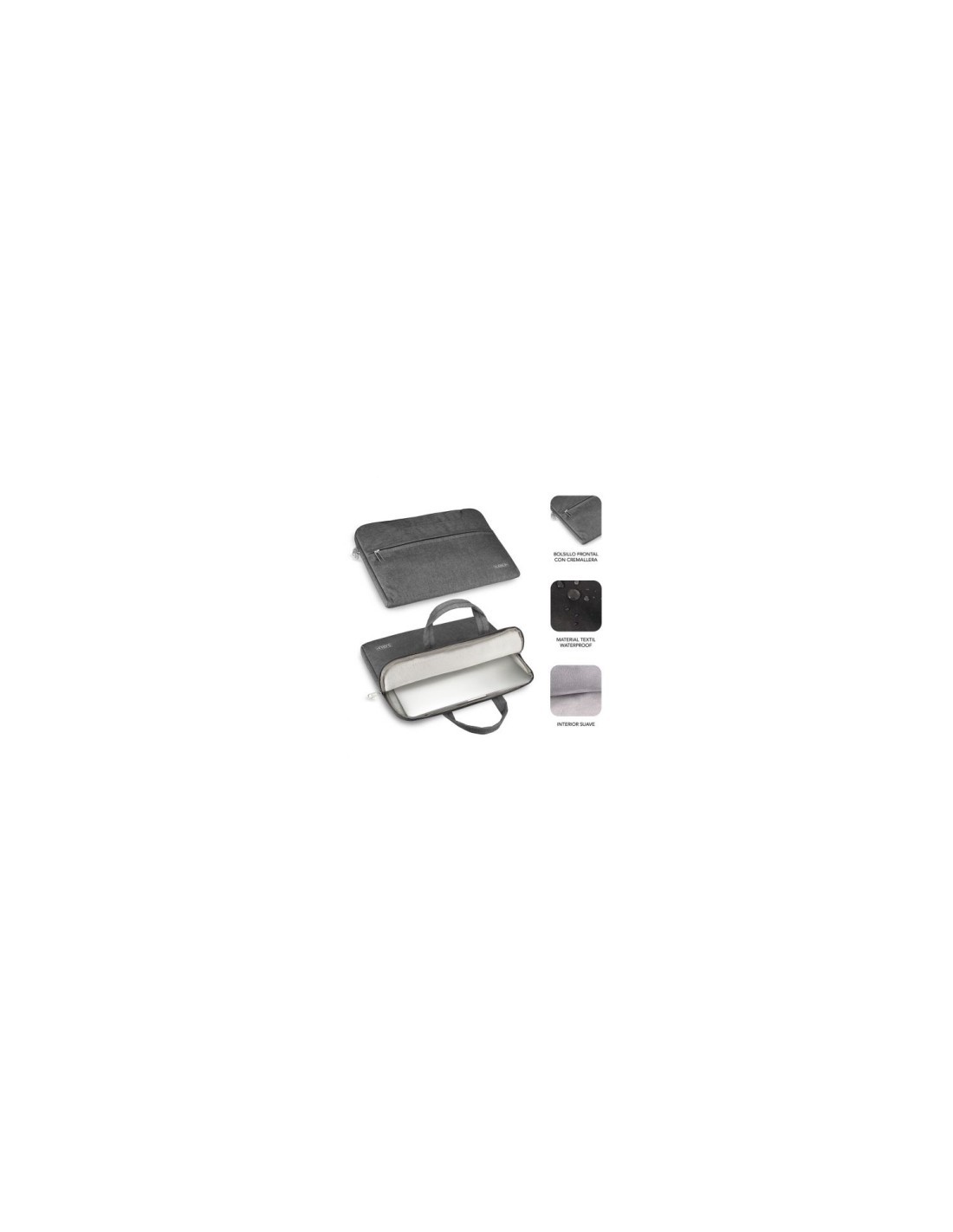 maletin subblim business para portatiles 13.3p a 14p interior alcochado gris SUB-LS-1BS0002