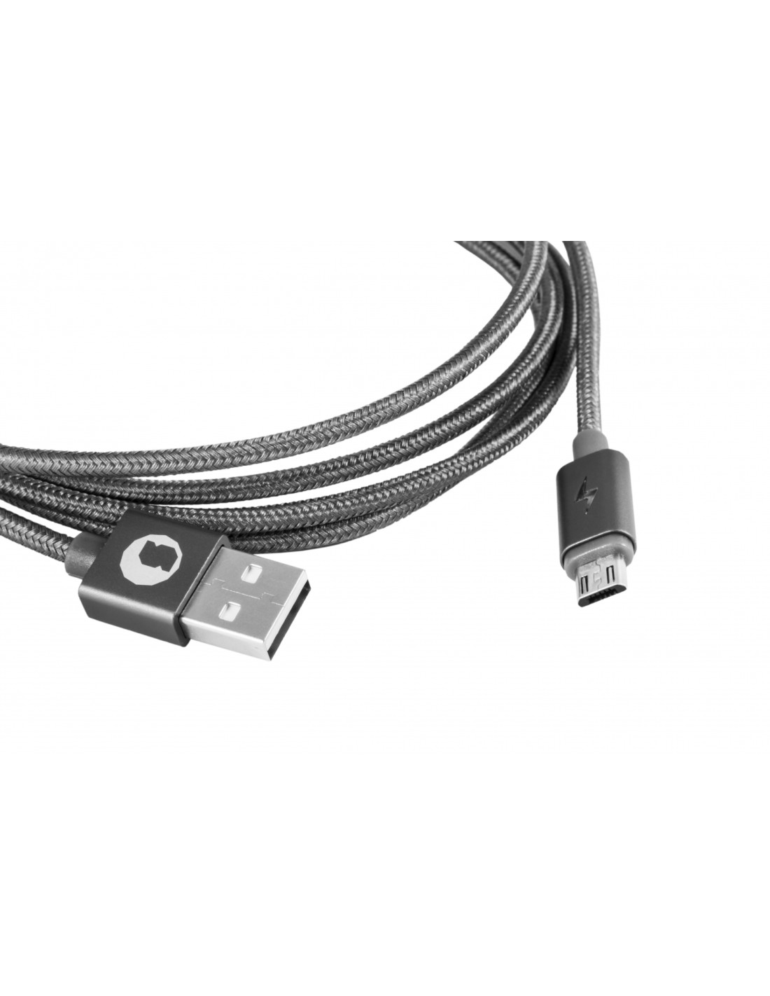 Cable silverht usb-a macho a micro usb-a macho smart led luxury 1.5m gris oscuro 93639