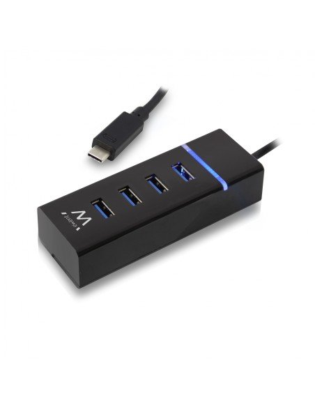 Hub ewent Usb 3.1 tipo-c 5000 Mbit/s 4 puertos Negro EW1137