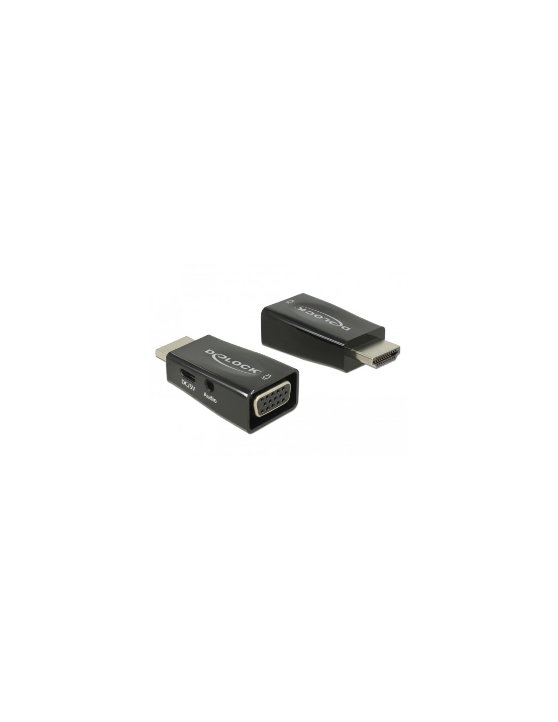 Adaptador de cable delock Hdmi a vga & 3.5 mm macho a hembra Negro 65901