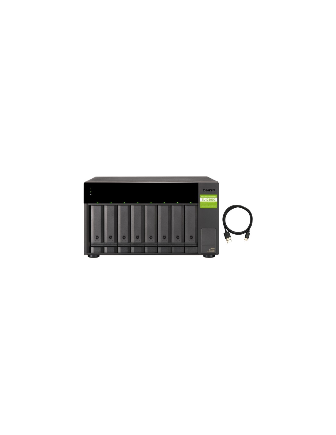 Nas qnap unidad de expansion JBOD 2.5 3.5 usb tipo c hembra negro gris TL-D800C
