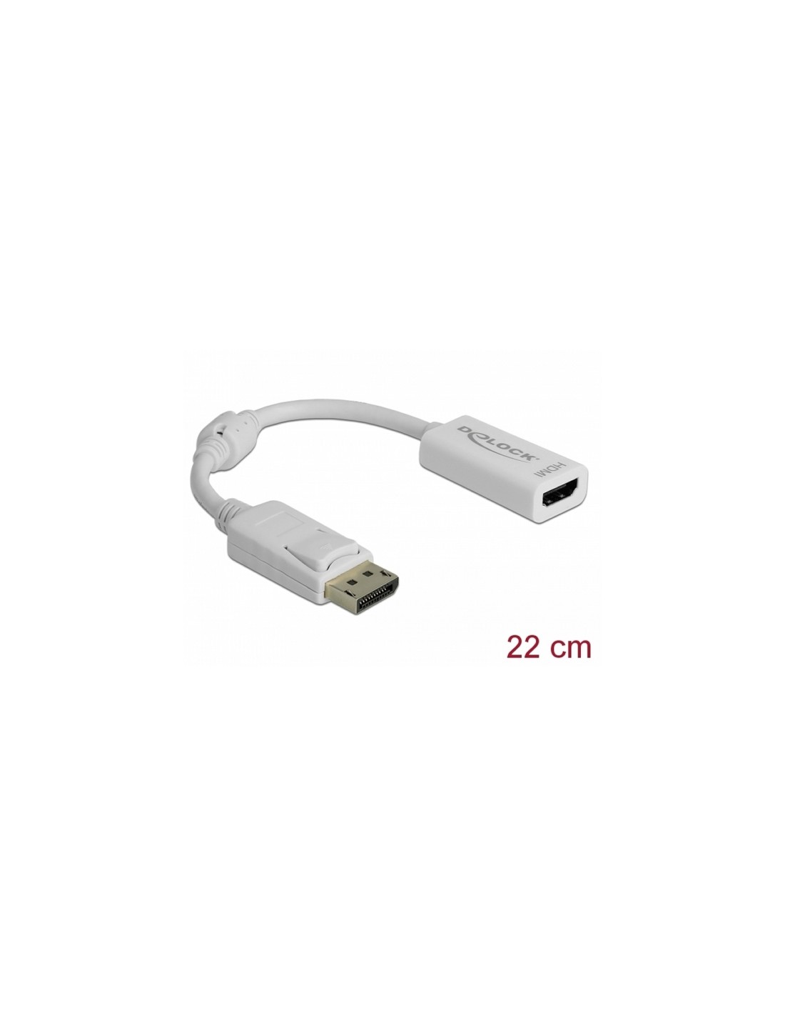 Adaptador cable delock displayport a hdmi macho a hembra blanco 61767