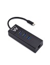 Hub ewent 3 puertos usb 3.1 Ttpo -c 5000 Mbit/s con 1 puerto de red gigabit negro EW1141