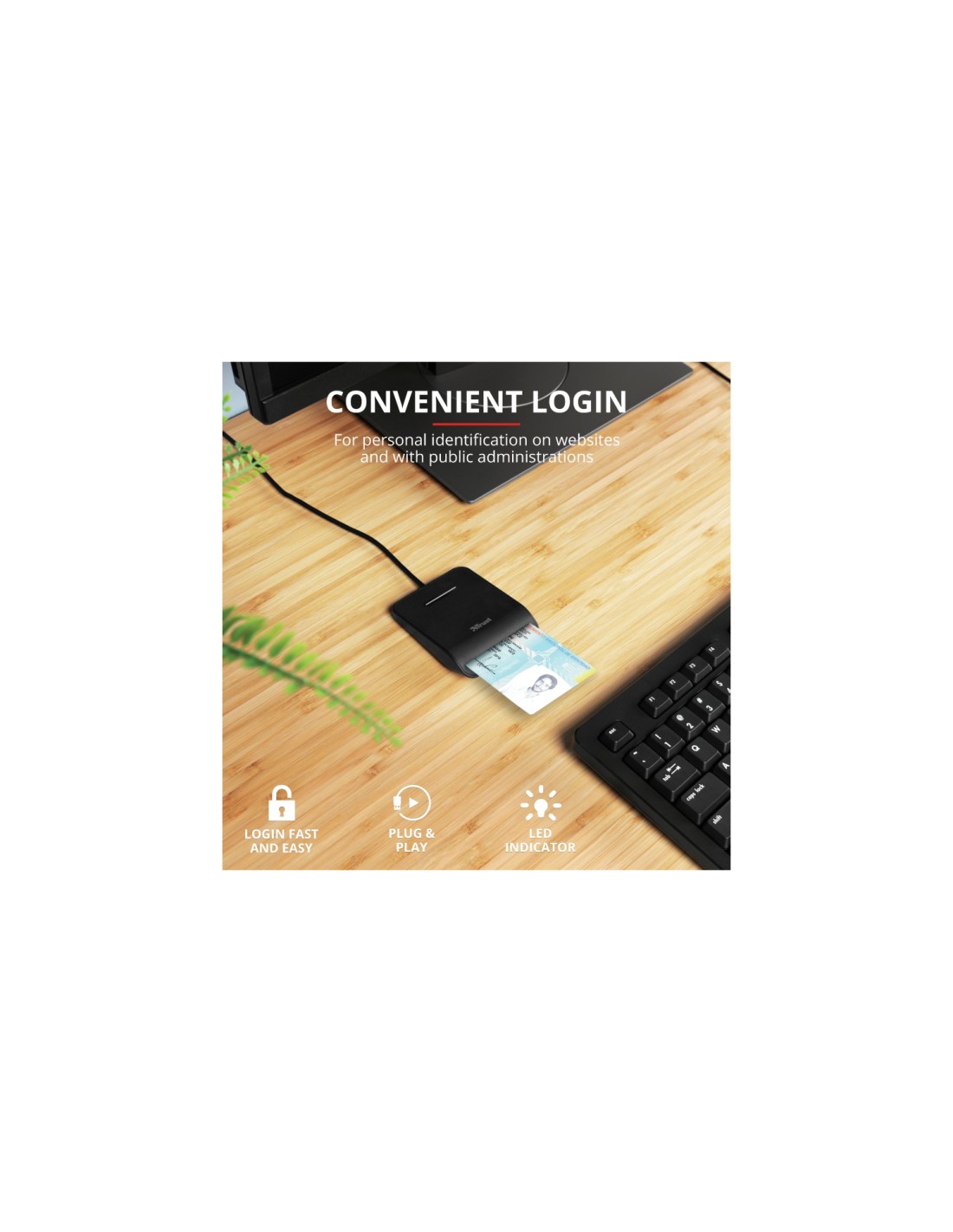 Trust Primo Cardbus+ lector de tarjetas inteligente DNI USB 2.0 negro 23890