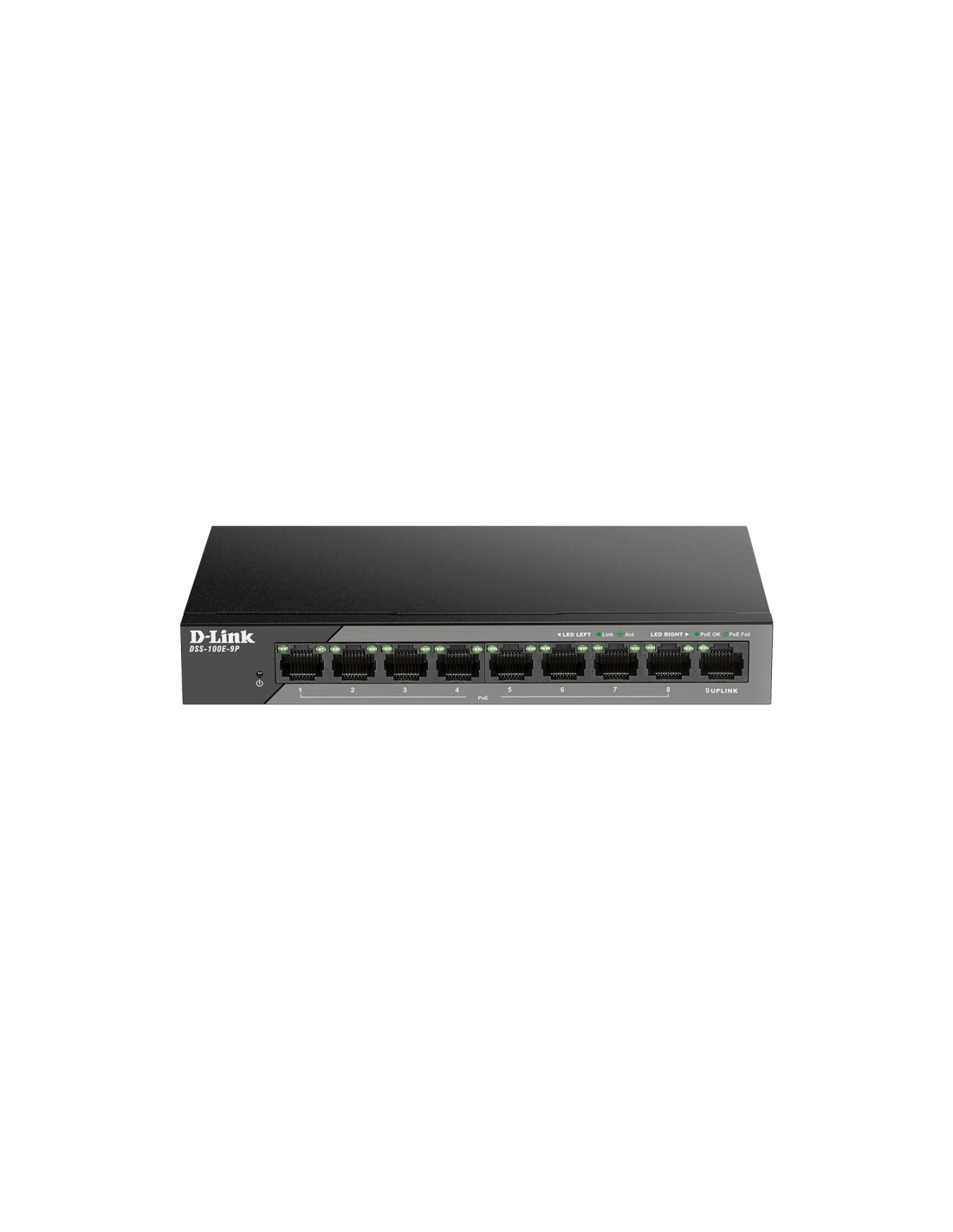 Switch d-link No administrado Fast 8puertos Ethernet 10/100 Energia sobre Ethernet PoE Negro DSS-100E-9P