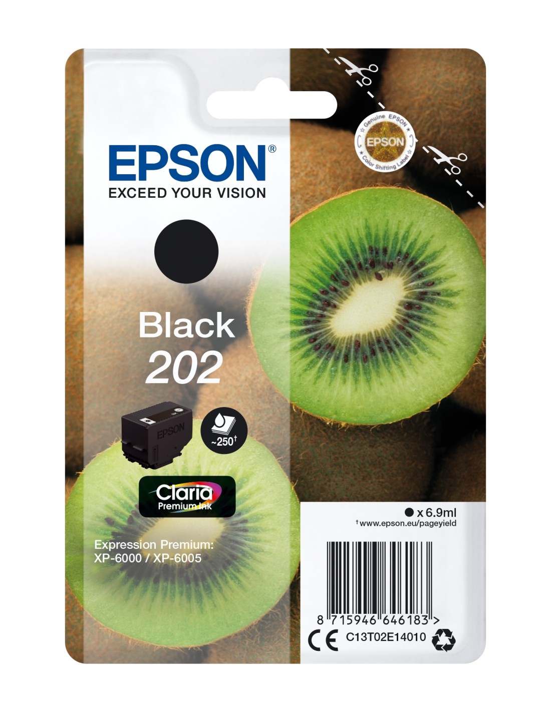 Cartucho Epson Kiwi Singlepack 202 Claria Premium Ink negro C13T02E14020