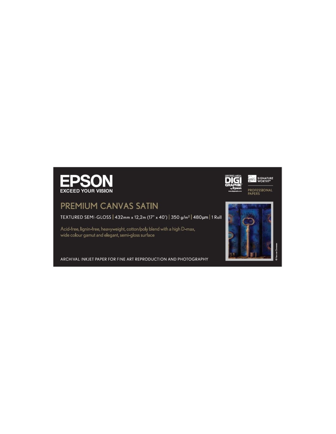 Papel Epson Rollo de Premium Canvas Satin, 17 C13S041846