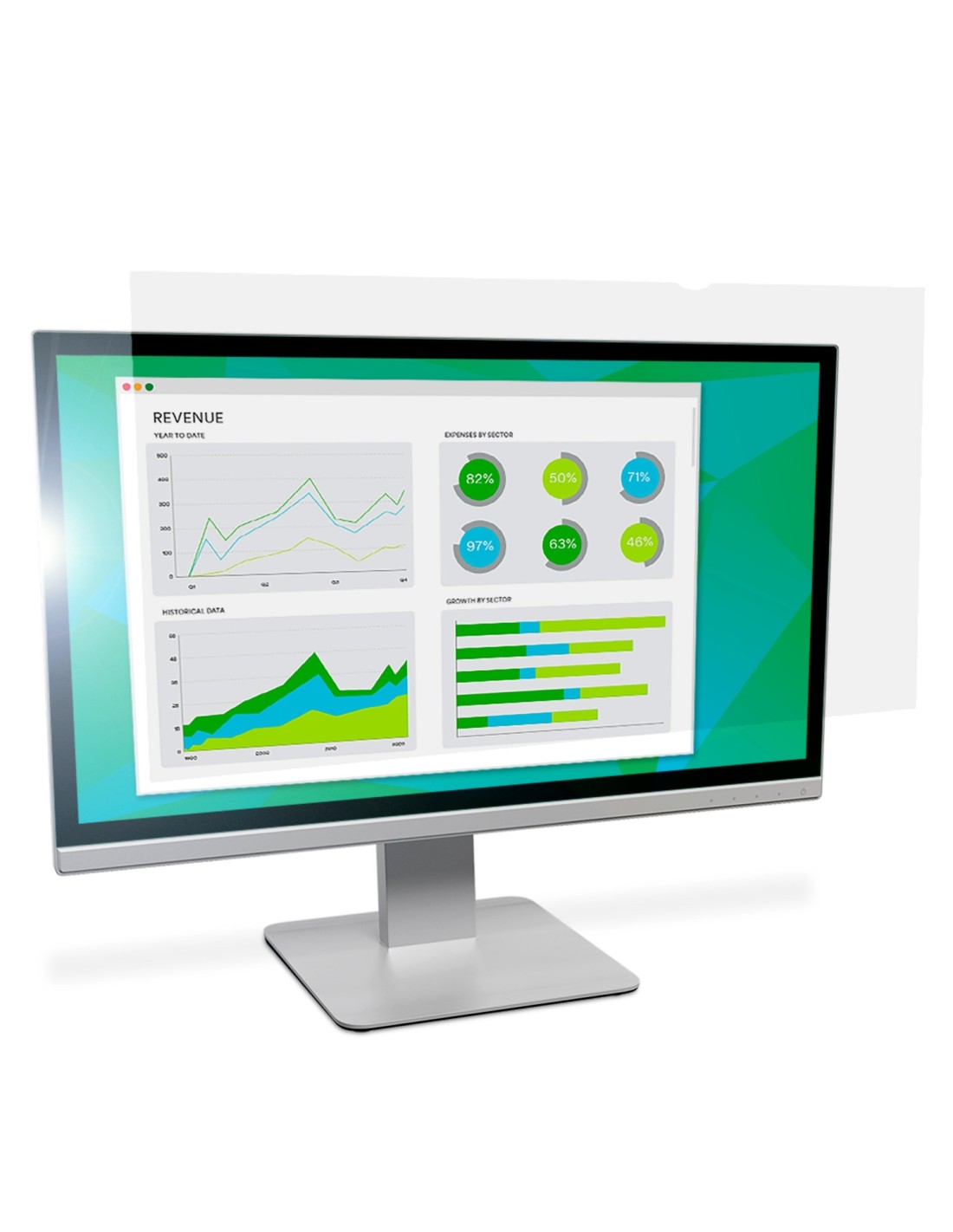 3M Filtro antirreflejos de para monitor de escritorio con pantalla panorámica de 23"