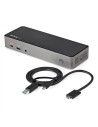 StarTech.com Docking station hibrida universal replicador de puertos con 85W para tres monitores negro gris DK31C3HDPDUE