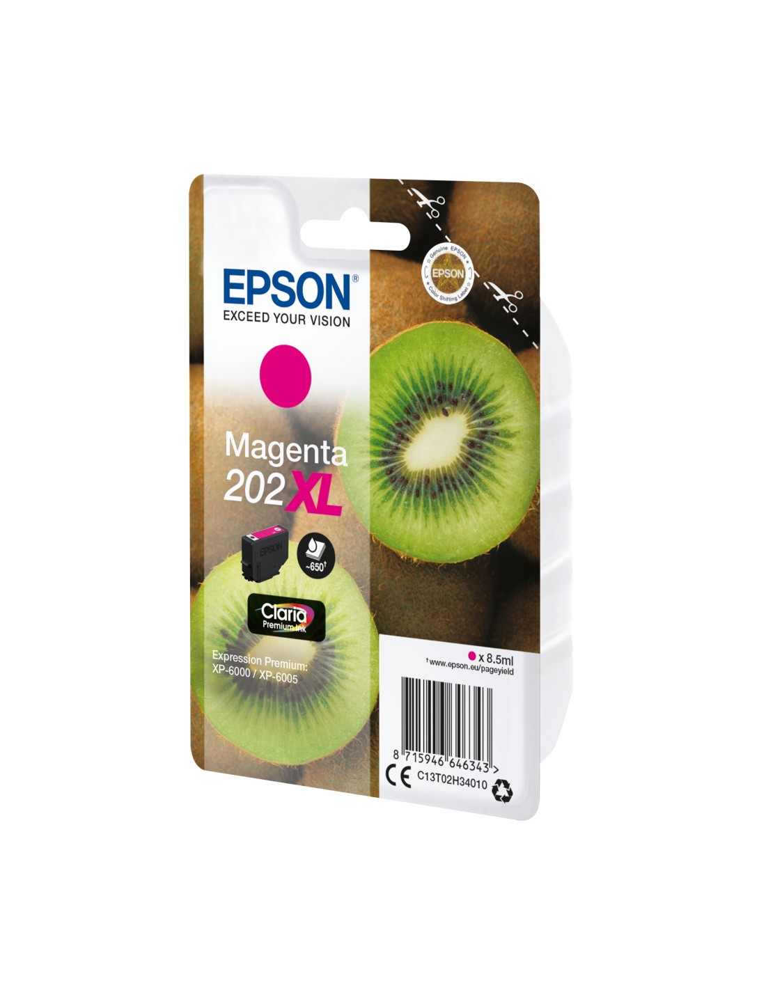 Cartucho Epson Kiwi Singlepack Magenta 202XL Claria Premium Ink C13T02H34010