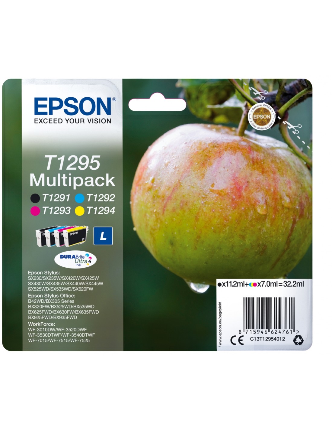 Cartucho Epson Apple Multipack T1295 4 colores etiqueta RF C13T12954022