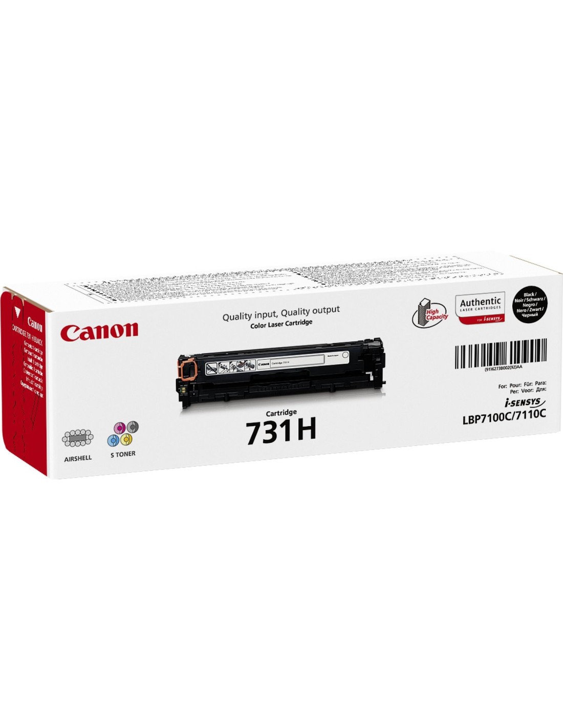 Canon 731H toner 1 pieza Original Negro