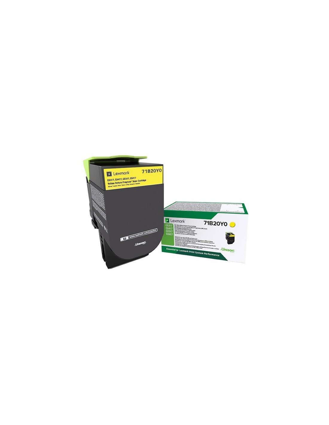 Lexmark 71B20Y0 cartucho de tóner 1 pieza Original Amarillo
