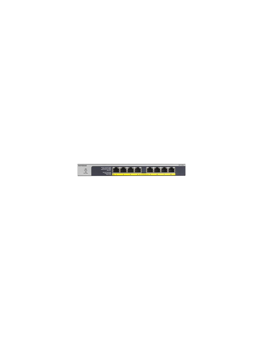 Netgear No administrado Gigabit Ethernet (10/100/1000) EnergÍ­a sobre Ethernet (PoE) 1U Negro, Gris