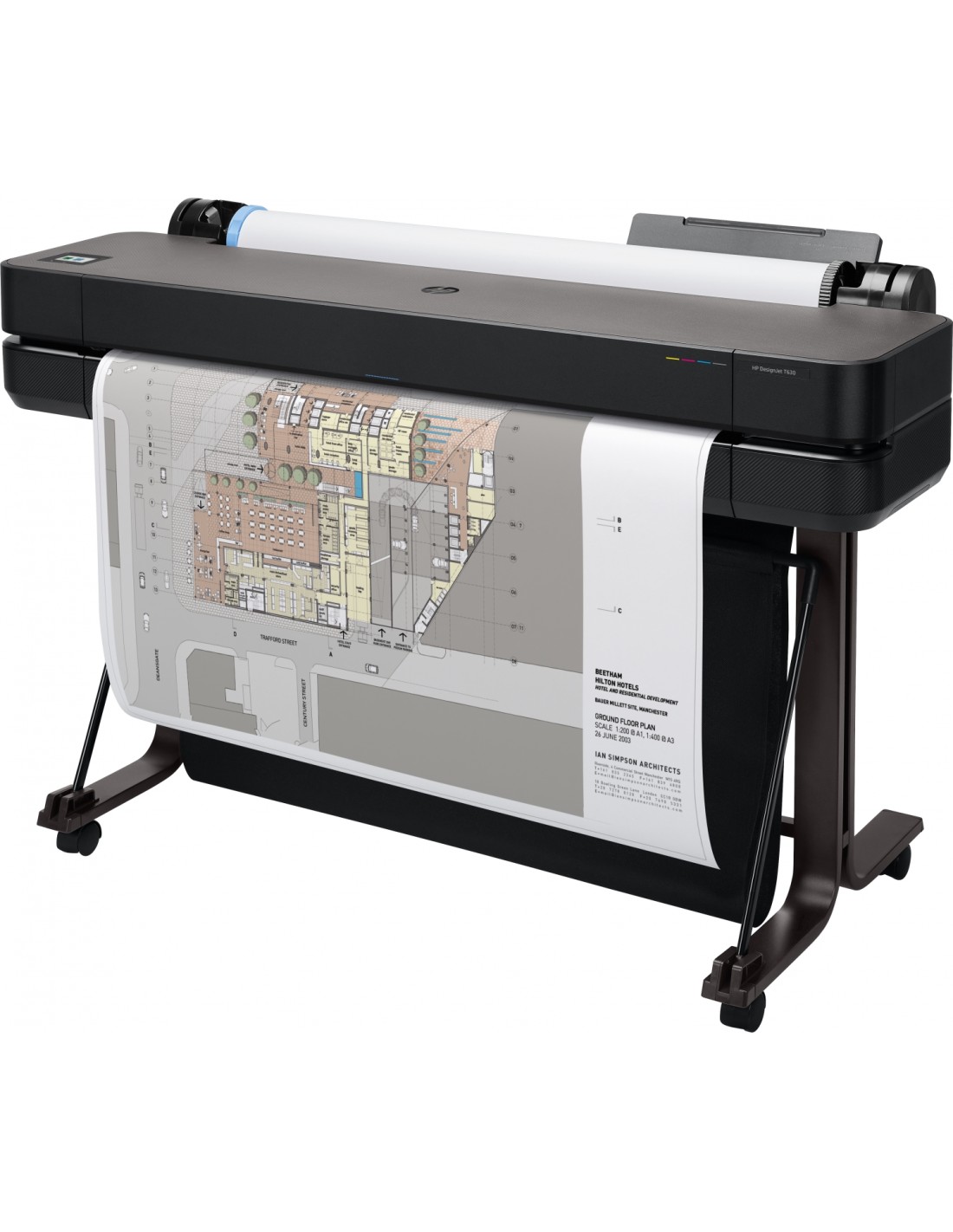Plotter hp designjet T630 inyeccion de tinta termica color 2400 x 1200dpi 914 x 1897 mm A0 A1 A2 A3 A4 negro 5HB11A
