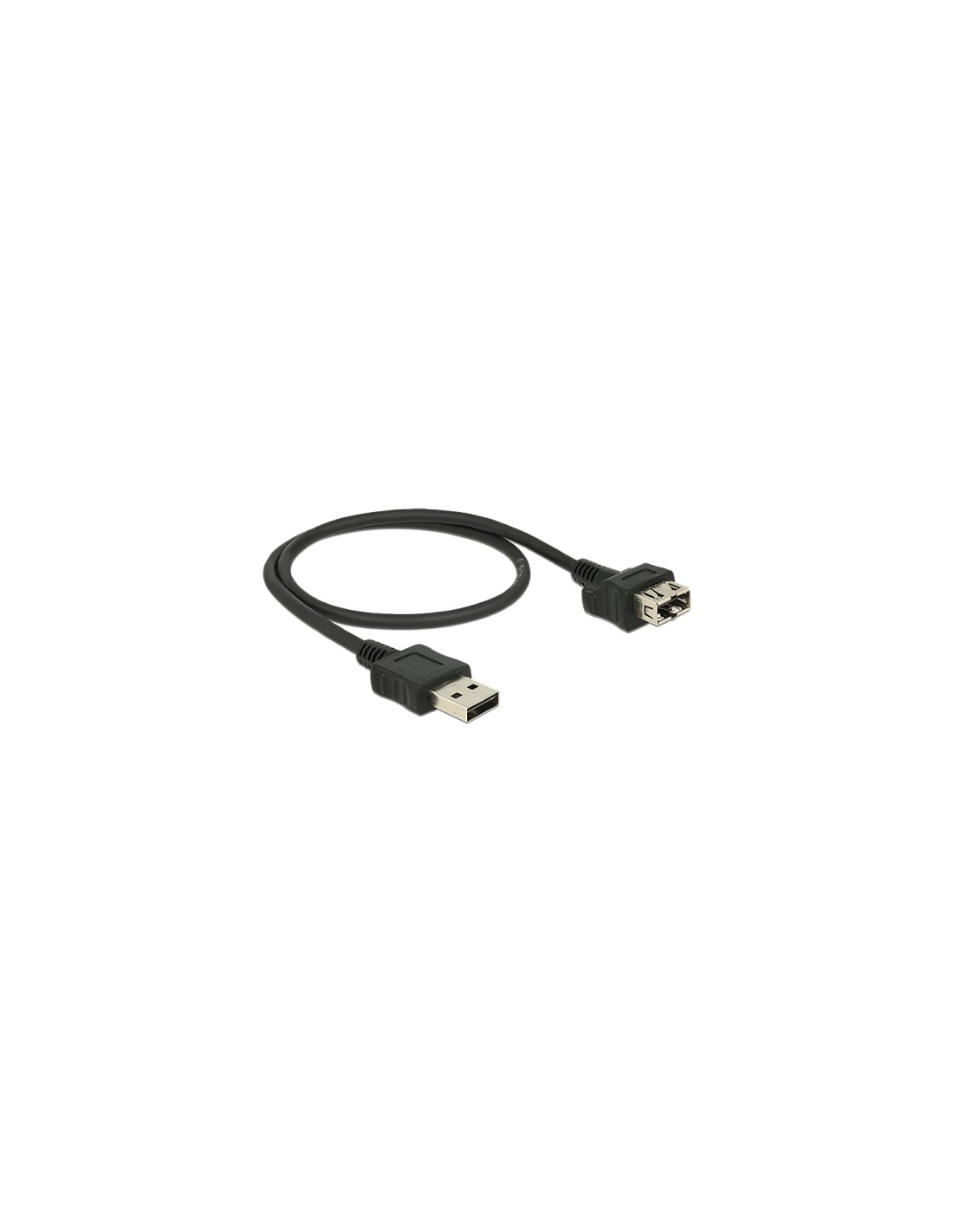 DeLOCK cable USB 2.0, USB A, 0,5 m Negro
