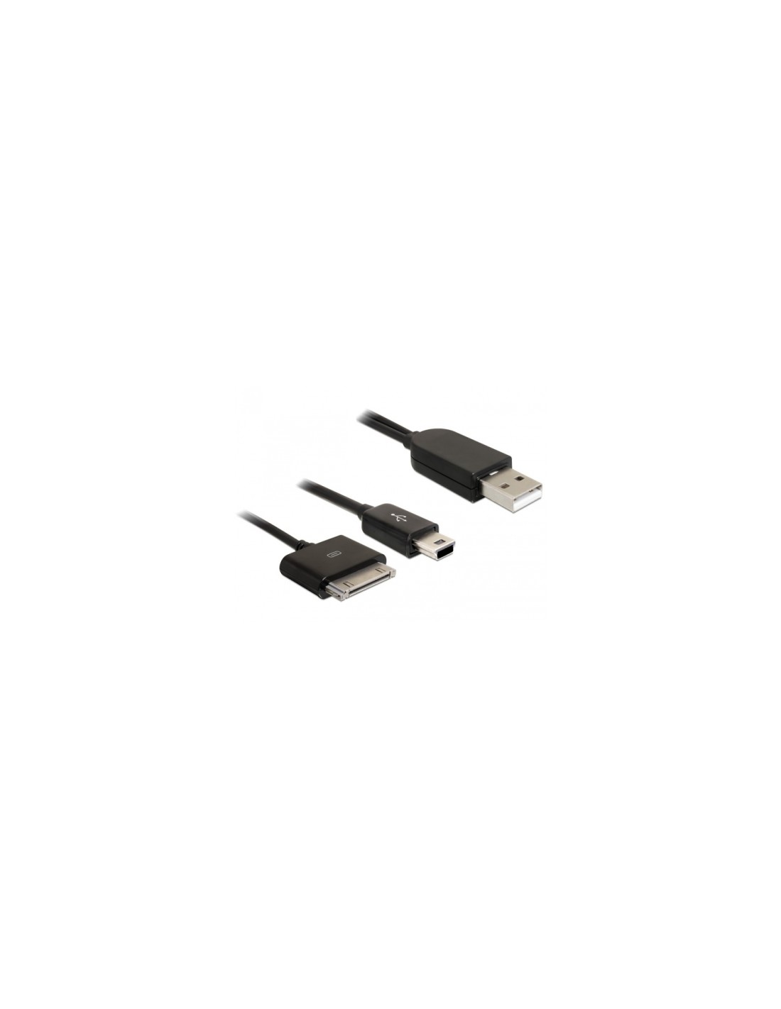DeLOCK USB 2.0/iPhone + mini USB Negro