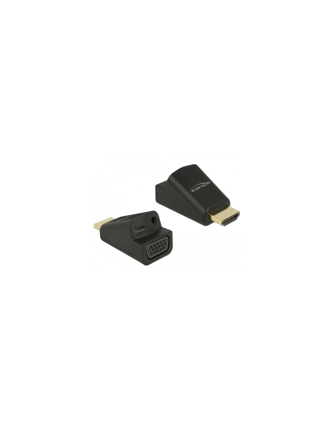 DeLOCK cable gender changer HDMI A, VGA & 3.5 mm Audio Negro