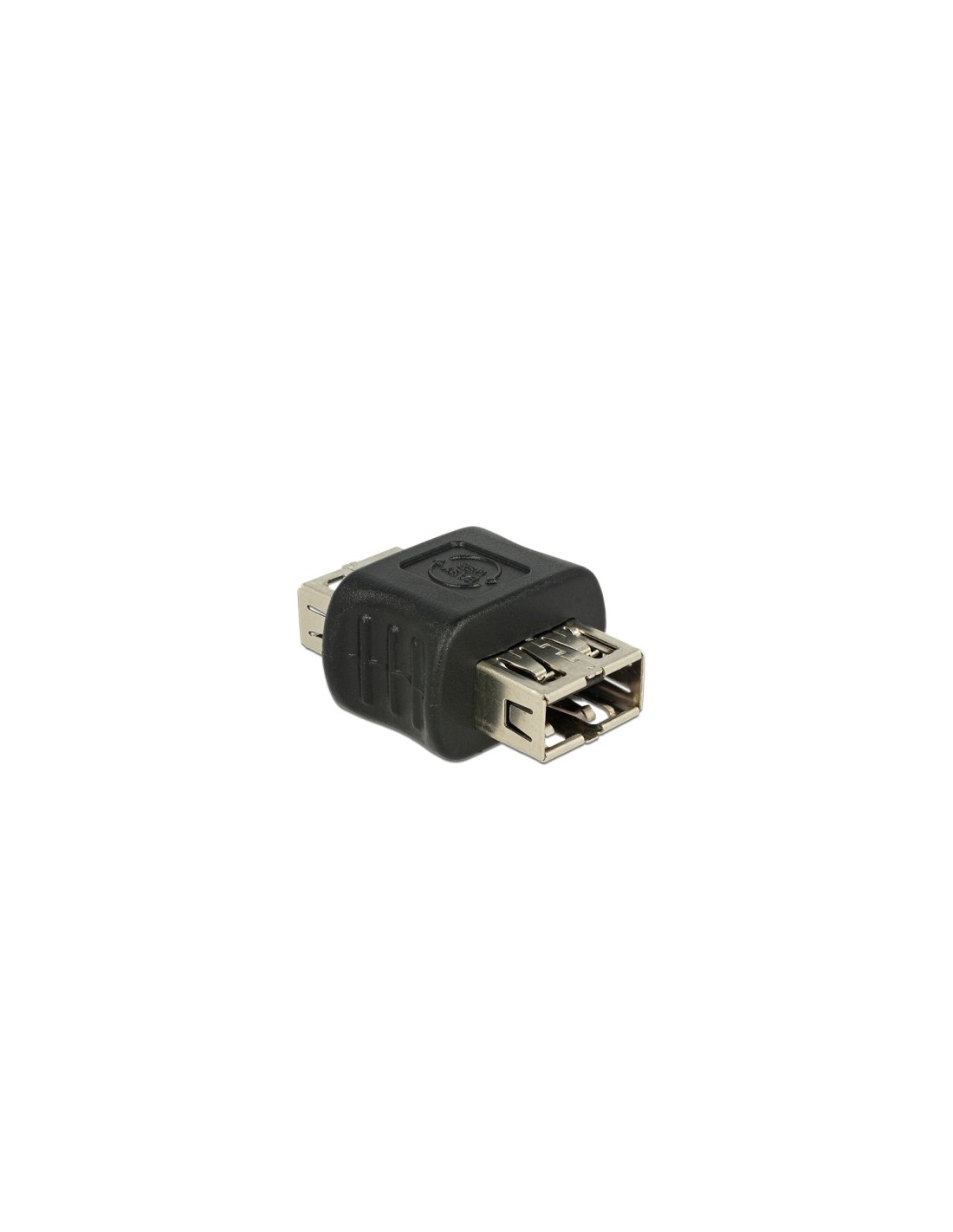 DeLOCK conector 2xUSB2.0-A Negro, Plata